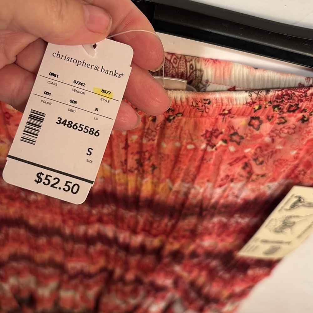 NWT Christopher and Banks, Bohemian Multicolor Maxi Skirt S colorful Fall - Picture 6 of 10